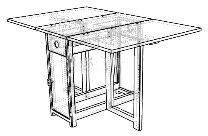 實木折疊餐桌設(shè)計圖紙